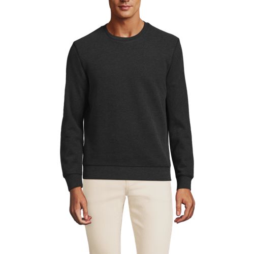  Lands' End Rundhals-sweatshirt Serious Sweats, Herren, Größe:44-46 Regular, Schwarz, Baumwoll-mischung/polyester-mischung, By Lands' End 
