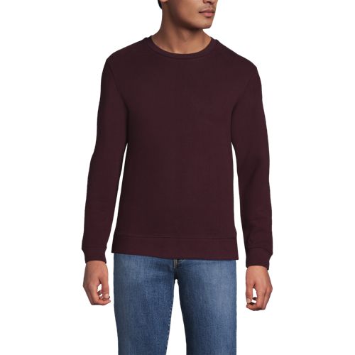  Lands' End Rundhals-sweatshirt Serious Sweats, Herren, Größe:44-46 Regular, Rot, Baumwoll-mischung/polyester-mischung, By Lands' End 