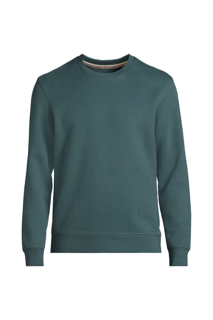 Men's Big Long Sleeve Serious Sweats Crew Sweatshirt - Lands' End - Green - 2XL