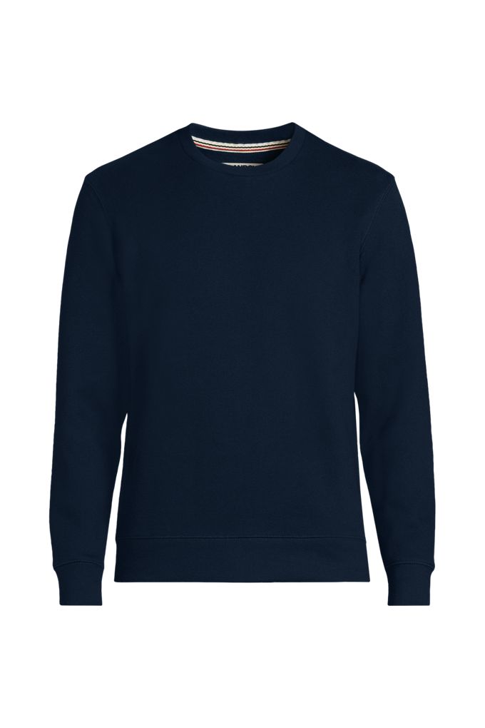 Men's Tall Long Sleeve Serious Sweats Crew Sweatshirt - Lands' End - Blue - M