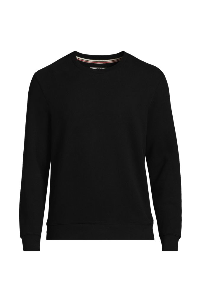 Men's Tall Long Sleeve Serious Sweats Crew Sweatshirt - Lands' End - Black - XXL