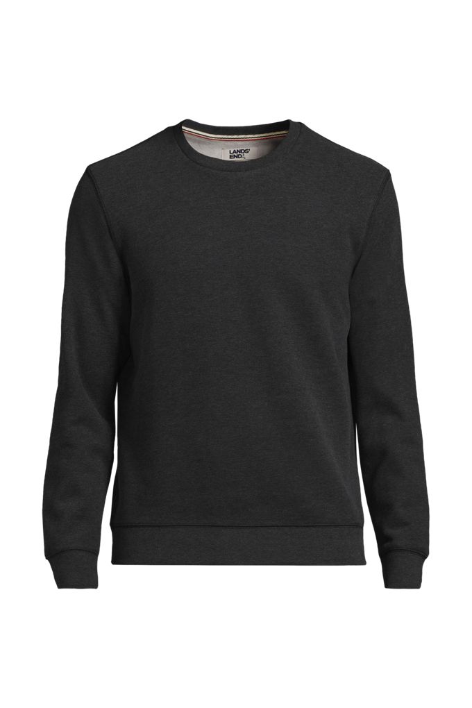 Men's Long Sleeve Serious Sweats Crew Sweatshirt - Lands' End - Black - XXL
