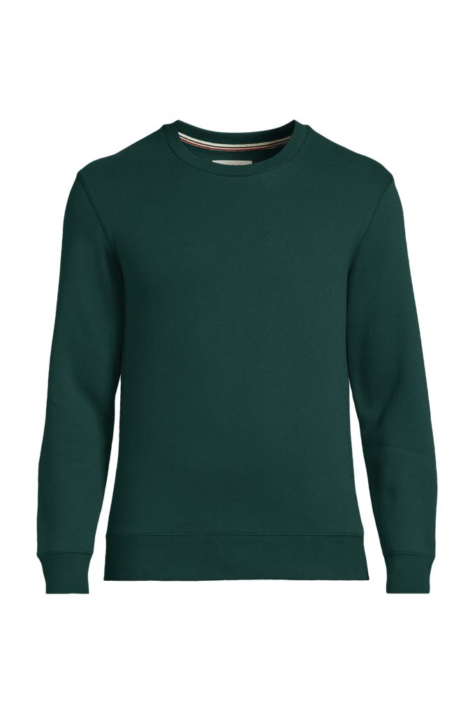 Men's Long Sleeve Serious Sweats Crew Sweatshirt - Lands' End - Green - S
