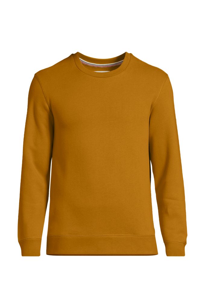 Men's Long Sleeve Serious Sweats Crew Sweatshirt - Lands' End - Yellow - L