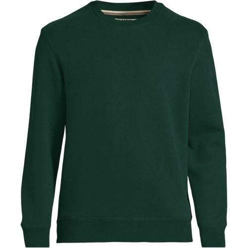 Tall Serious Sweats Sweatshirt, Men, size: XXL, tall, Green, Cotton-blend/Poly-blend, by Lands' End