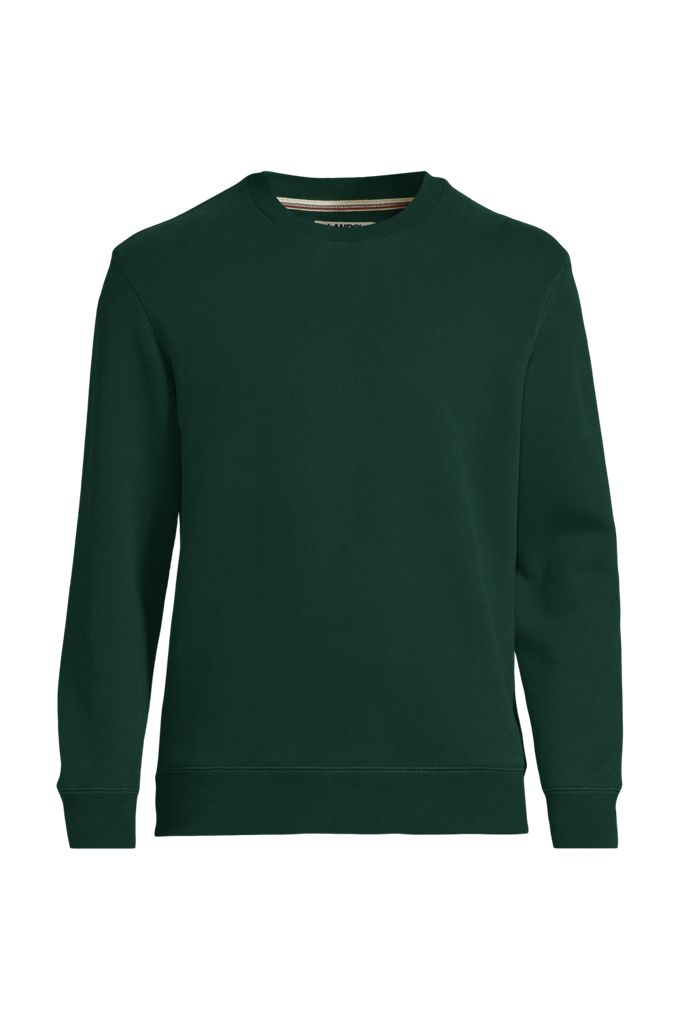 Men's Tall Long Sleeve Serious Sweats Crew Sweatshirt - Lands' End - Green - XXL