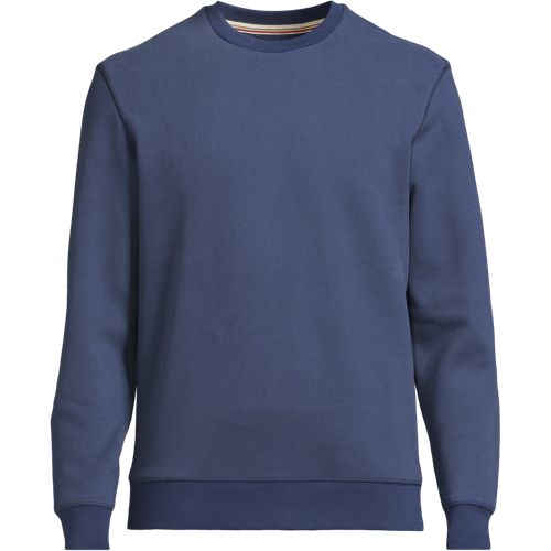 Tall Serious Sweats Sweatshirt, Men, size: M, tall, Blue, Cotton-blend/Poly-blend, by Lands' End