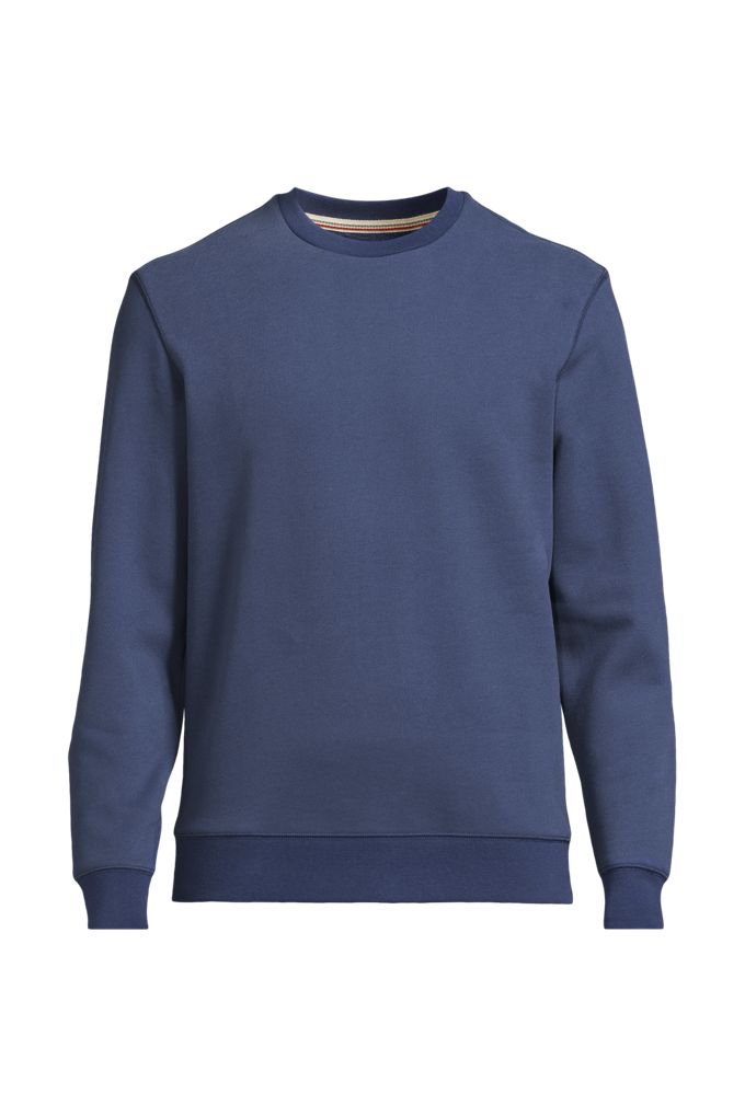 Men's Tall Long Sleeve Serious Sweats Crew Sweatshirt - Lands' End - Blue - XXL