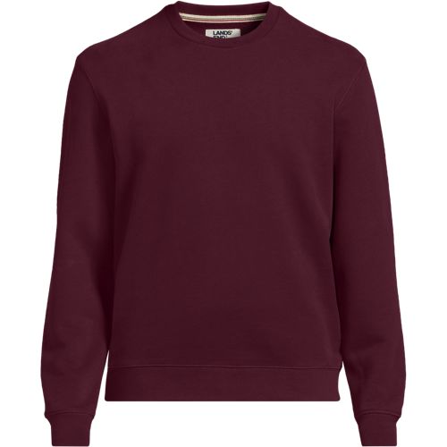Tall Serious Sweats Sweatshirt, Men, size: XL, tall, Red, Cotton-blend/Poly-blend, by Lands' End