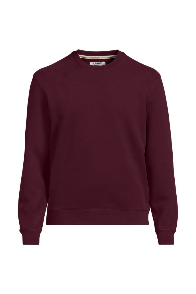 Men's Tall Long Sleeve Serious Sweats Crew Sweatshirt - Lands' End - Red - XL