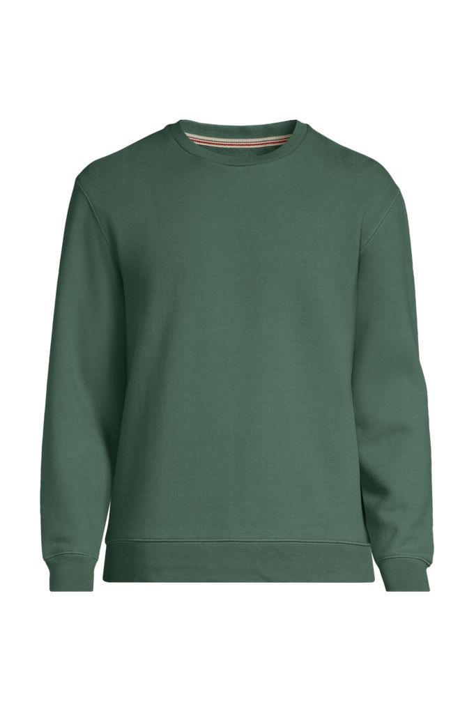 Men's Long Sleeve Serious Sweats Crew Sweatshirt - Lands' End - Green - L