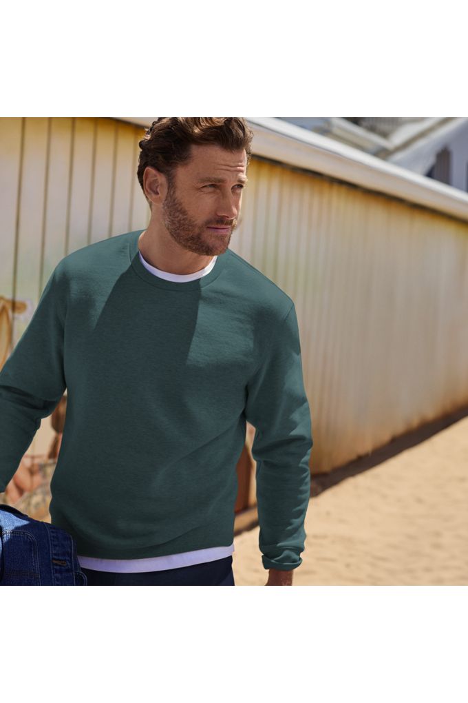 Lands' End Men's Long Sleeve Serious Sweats Crew Sweatshirt In Blue