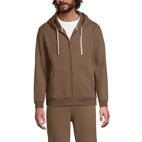  Lands' End Serious Sweats Kapuzenjacke, Herren, Größe:44-46 Regular, Braun, Baumwoll-mischung/polyester-mischung, By Lands' End 