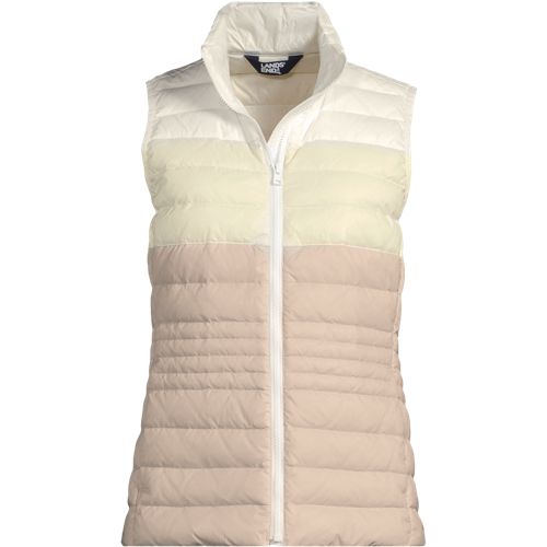  Lands' End Ultraleichte Verstaubare Daunenweste Wanderweight, Damen, Größe:56-58 Plus, Weiß, Polyester/nylon/daunen, By Lands' End 