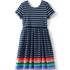 Girls Short Sleeve Gathered Waist Jersey Dress, Back