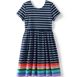 Girls Short Sleeve Gathered Waist Jersey Dress, Back