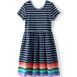 Girls Short Sleeve Gathered Waist Jersey Dress, Front