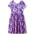 Girls Short Sleeve Gathered Waist Jersey Dress, Front