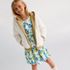 Girls Short Sleeve Gathered Waist Jersey Dress, alternative image