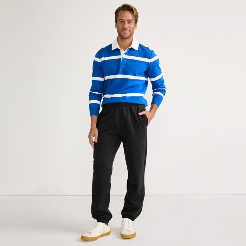 Serious Sweats Joggers, Men, size: S, regular, Black, Cotton-blend/Poly-blend, by Lands' End