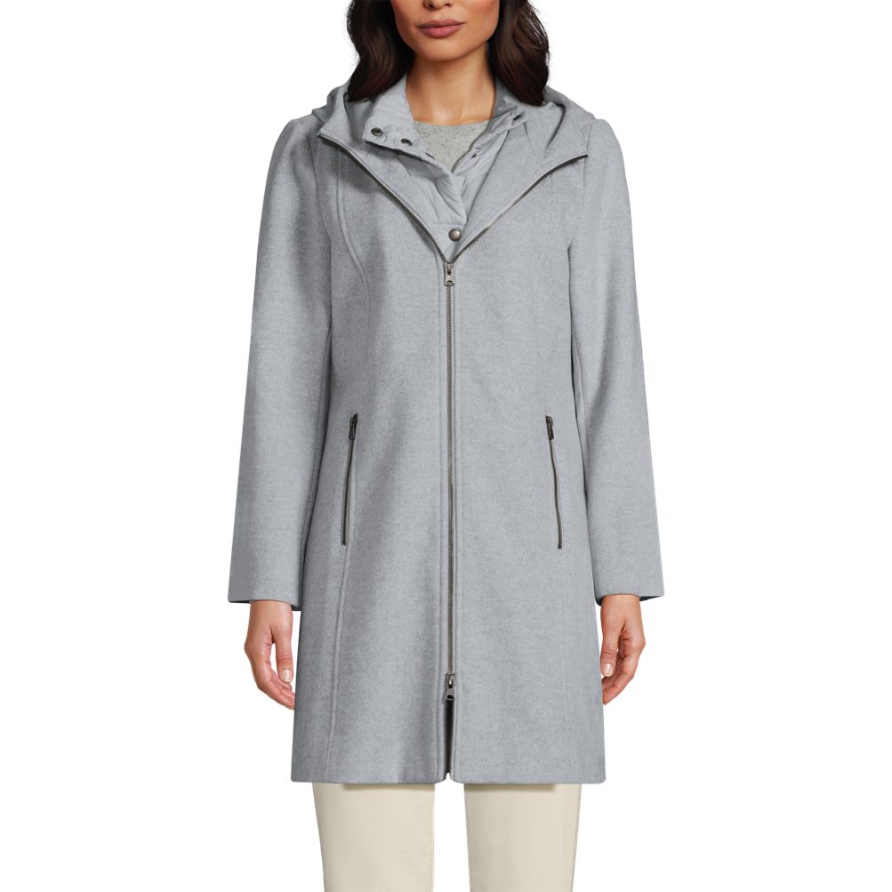 Women's Wool Coat with Removable Dickey | Lands' End