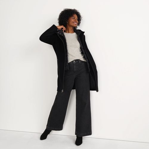 Women's Wool Coat with Removable Dickey | Lands' End