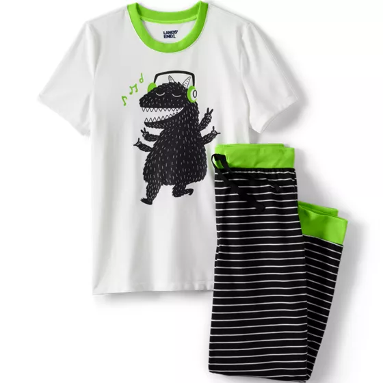 Kids Short Sleeve Top and Jogger Bottom Pajama Set - primary