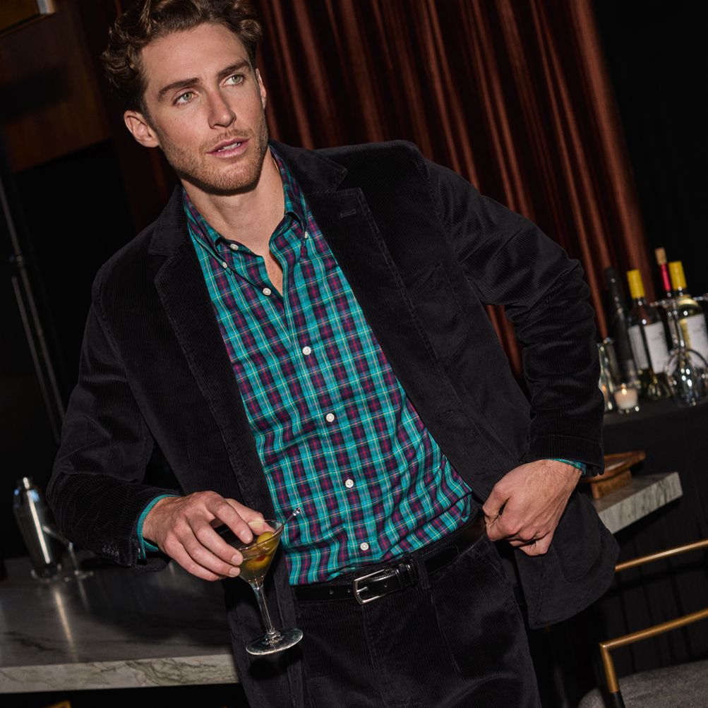 Men's Holiday No Iron Pinpoint Dress Shirt | Lands' End