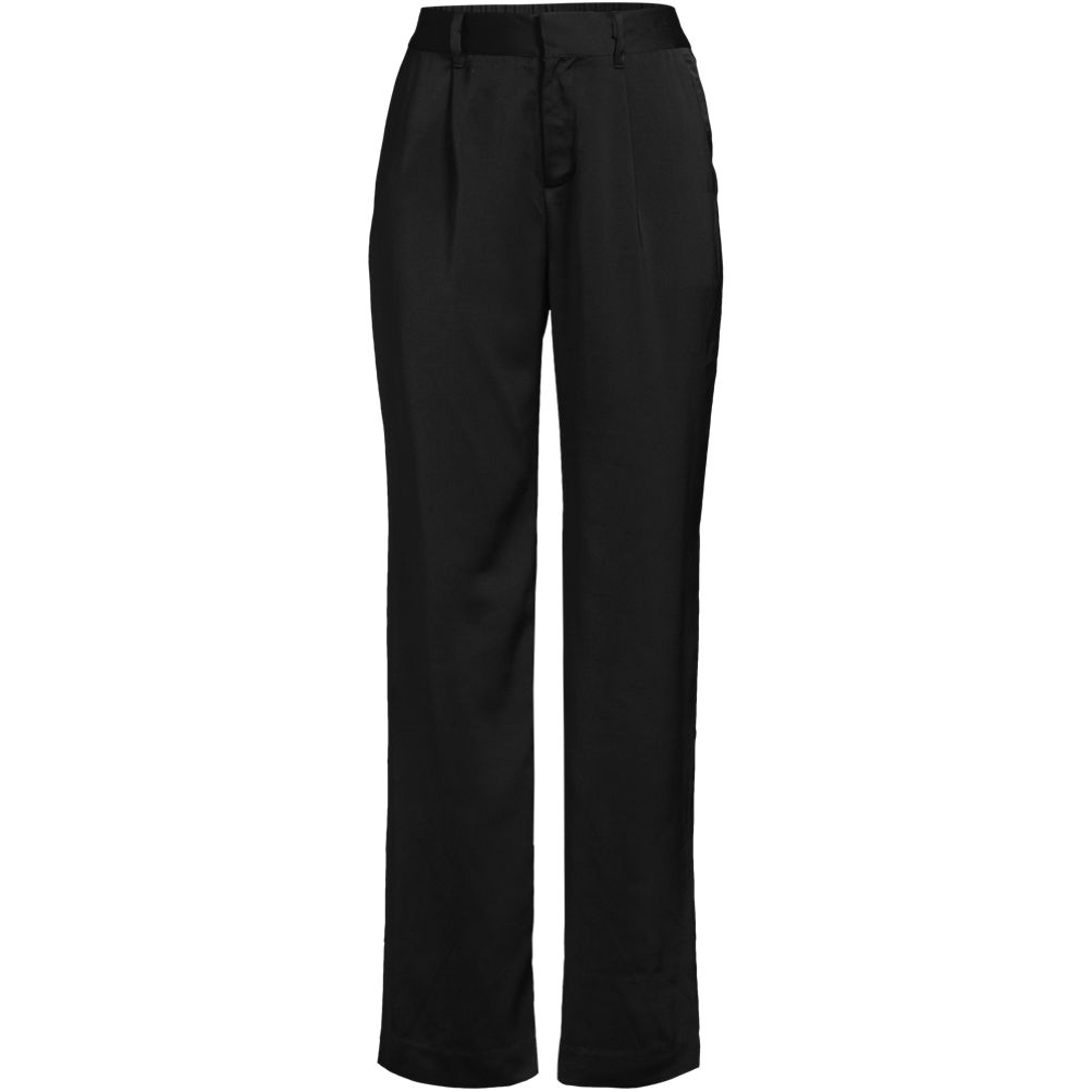 Women's Satin Elastic Back Wide Leg Pants | Lands' End
