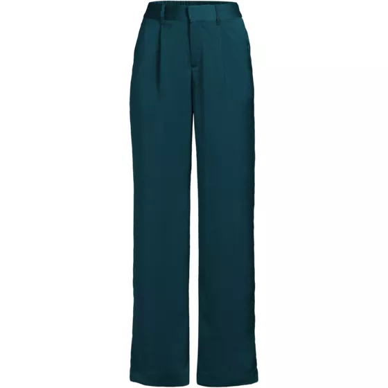 Women's Satin Elastic Back Wide Leg Pants - primary