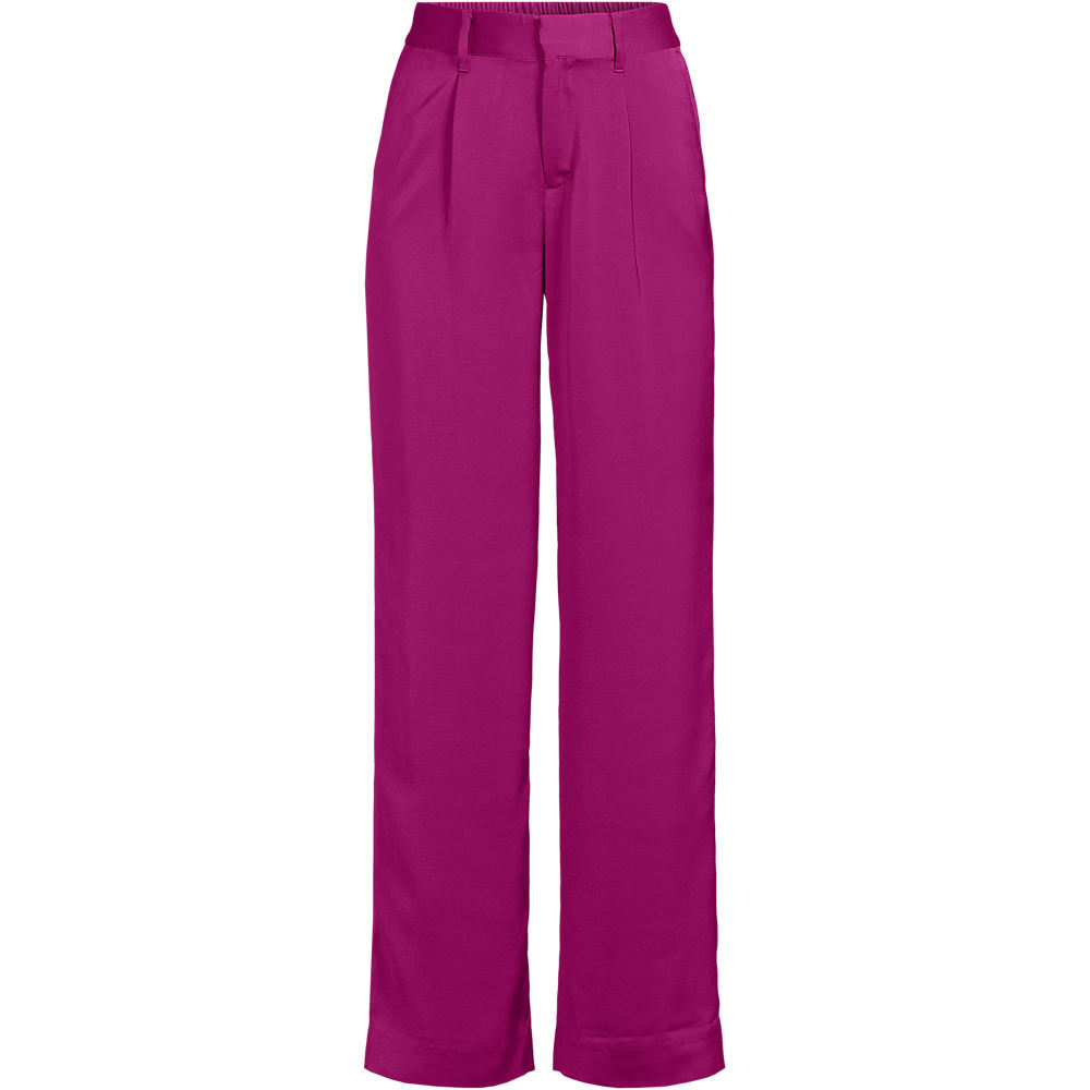 Wide Leg Satin Trousers, Women, size: 12, petite, Pink, by Lands' End