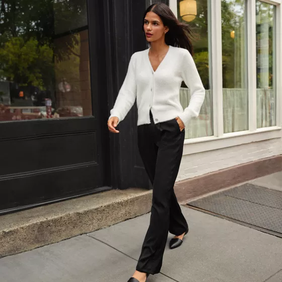 Women's Satin Elastic Back Wide Leg Pants - primary