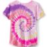 Girls Short Sleeve Curved Hem Graphic Tee Shirt, Back