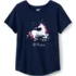 Girls Short Sleeve Curved Hem Graphic Tee Shirt, Front