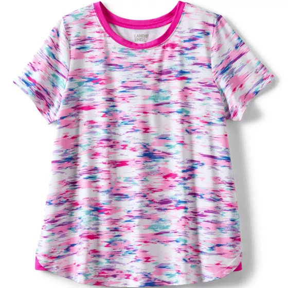 Girls Short Sleeve Active Curved Hem Tee - primary