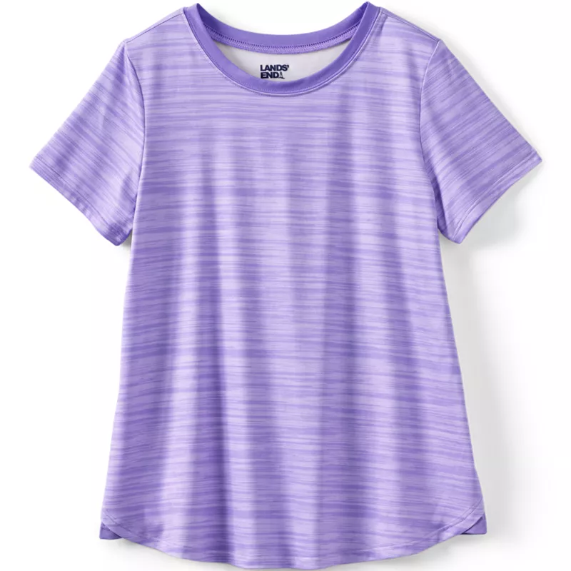Girls Short Sleeve Active Curved Hem Tee, Front