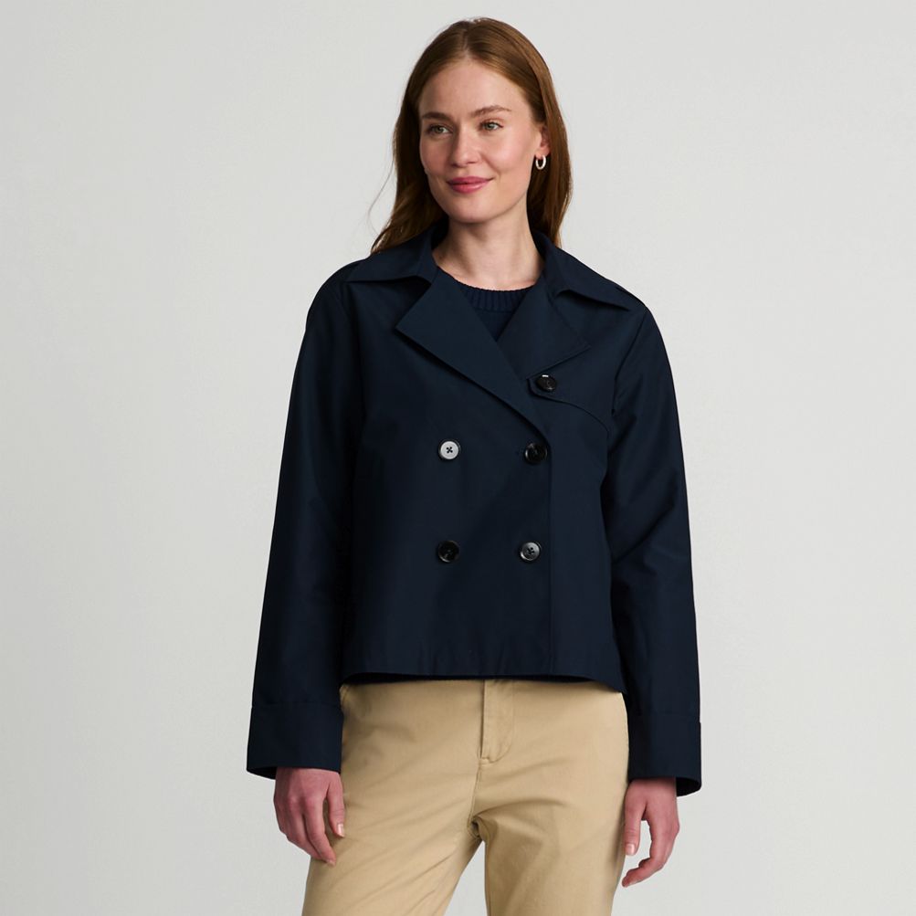 ジャケット・アウター 11747391 jacket high neck trench jacket Women's Trench Jacket | Lands' End