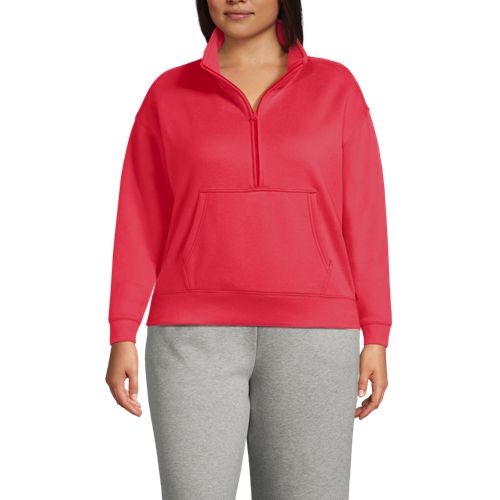  Lands' End Sweatshirt Serious Sweats Mit Reißverschluss, Damen, Größe:52-54 Plus, Orange, Baumwoll-mischung/polyester-mischung, By Lands' End 