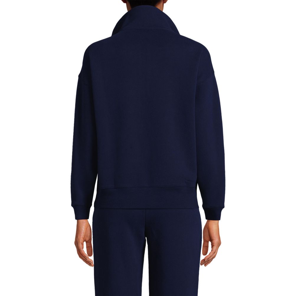 売れ筋商品|||ランズエンド パーカー・スウェットシャツ アウター レディース Plus Size Serious Sweats Relaxed Long Sleeve Half Zip Sweatshirt Deep sea navy 549433_LEPP_FB_HME?$xl$&wid=