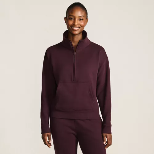 Women's Relaxed Serious Sweats Long Sleeve 1/2 Zip Sweatshirt, Front