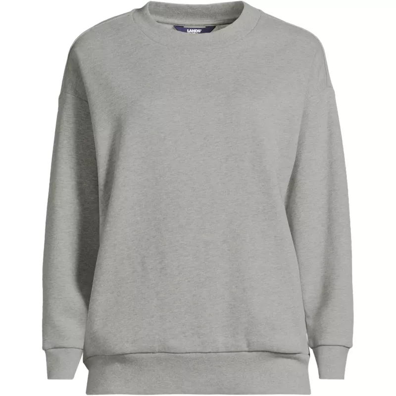 Women's Plus Size Serious Sweats Oversized Long Sleeve Crew Neck Sweatshirt - Set Top, Front