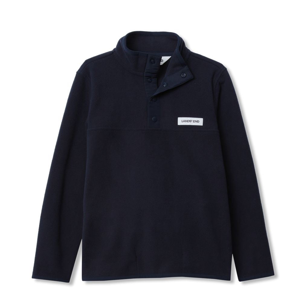 (取寄) ランズエンド ライトウェイト パウダー フリース シャツ - スナップ ネック, ロング スリーブ Lands' End Lightweight Powder Fleece Shirt - Snap Neck, Long Sleeve Laurel Green/June Bug Kids Anyweather Fleece Snap Neck Pullover | Lands' End