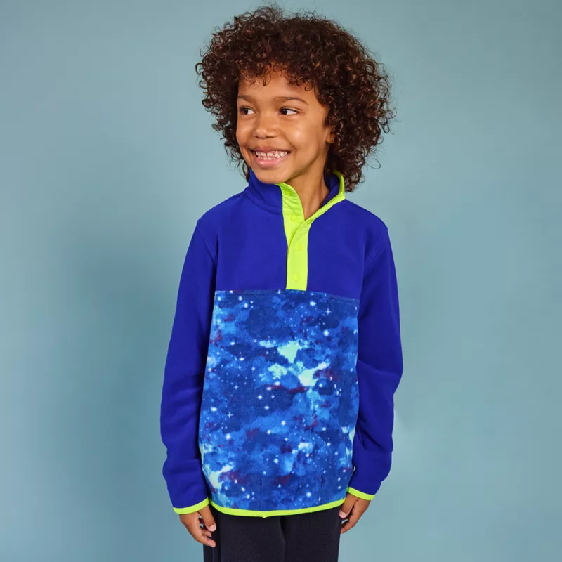 Kids Anyweather Fleece Snap Neck Pullover, alternative image