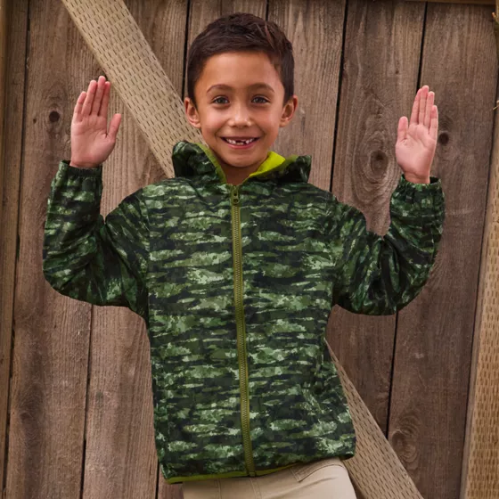 Kids Waterproof Hooded Packable Rain Jacket - primary