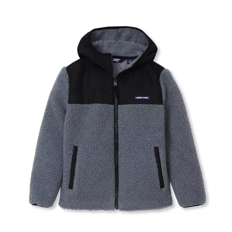 Kids Sherpa Fleece Hooded Jacket, alternative image
