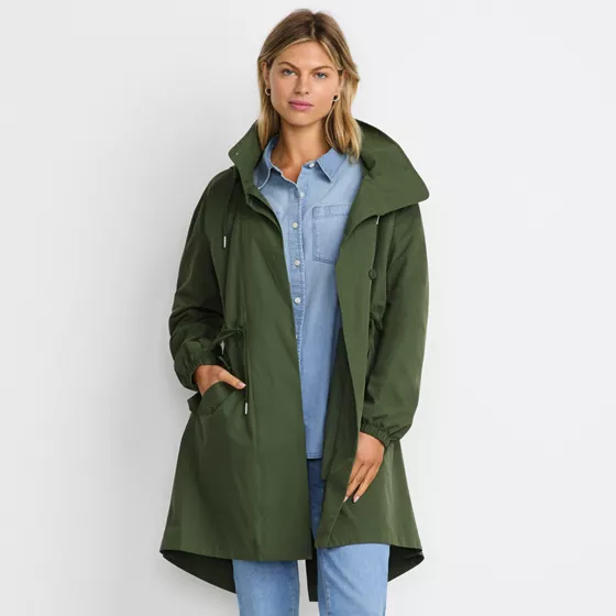Women's Cotton Drapey Coat - primary