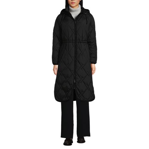  Lands' End Isolierter Steppmantel Mit Kapuze, Damen, Größe:32-34 Regular, Schwarz, Polyester/nylon, By Lands' End 