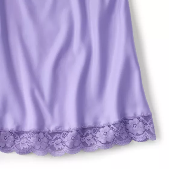 Women's Satin Lace Trim Midi Skirt - primary