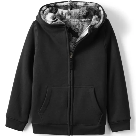 Kids Reversible Sherpa Fleece Hoodie - primary