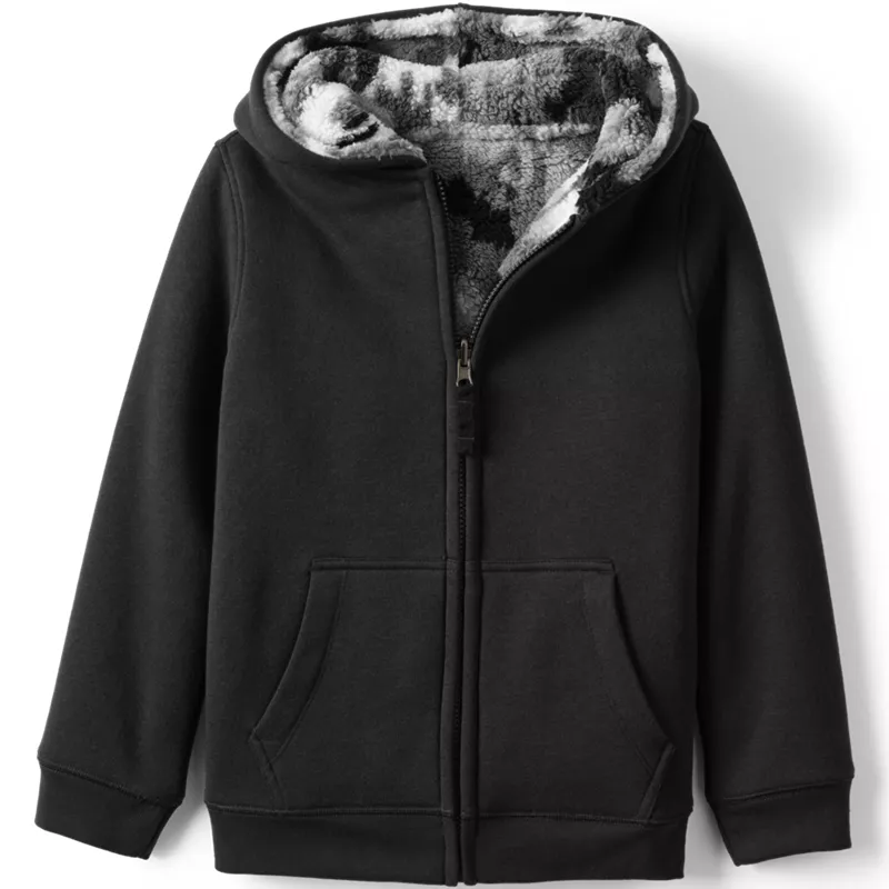 Kids Reversible Sherpa Fleece Hoodie, alternative image